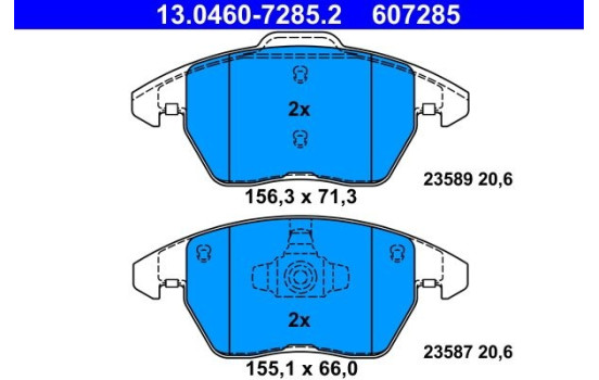 Brake Pad Set, disc brake 13.0460-7285.2 ATE