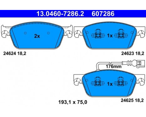 Brake Pad Set, disc brake 13.0460-7286.2 ATE