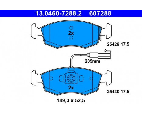 Brake Pad Set, disc brake 13.0460-7288.2 ATE, Image 2