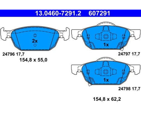 Brake Pad Set, disc brake 13.0460-7291.2 ATE