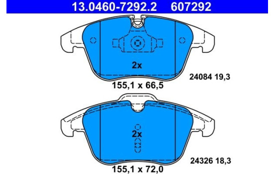 Brake Pad Set, disc brake 13.0460-7292.2 ATE, Image 2