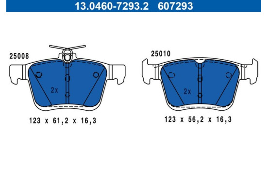 Brake Pad Set, disc brake 13.0460-7293.2 ATE, Image 3