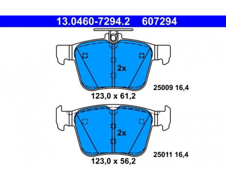 Brake Pad Set, disc brake 13.0460-7294.2 ATE, Image 2
