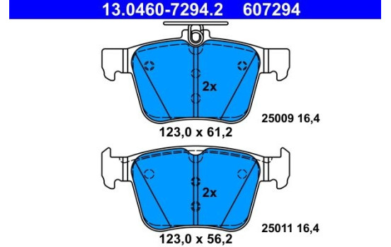 Brake Pad Set, disc brake 13.0460-7294.2 ATE, Image 2