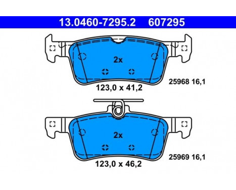 Brake Pad Set, disc brake 13.0460-7295.2 ATE, Image 2