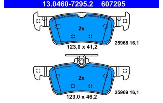 Brake Pad Set, disc brake 13.0460-7295.2 ATE, Image 2