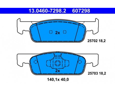 Brake Pad Set, disc brake 13.0460-7298.2 ATE, Image 2