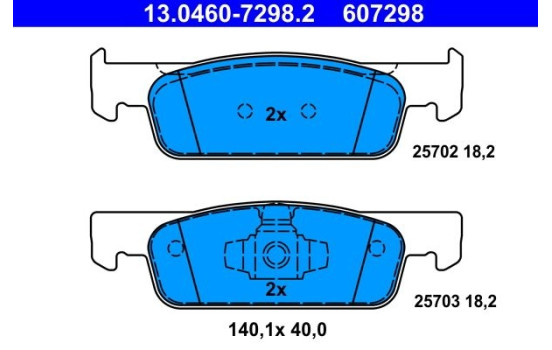 Brake Pad Set, disc brake 13.0460-7298.2 ATE, Image 2