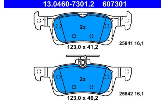 Brake Pad Set, disc brake 13.0460-7301.2 ATE, Image 2
