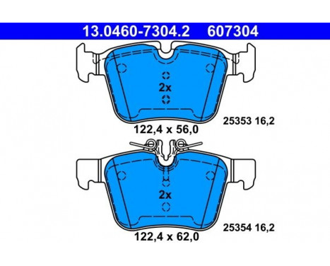Brake Pad Set, disc brake 13.0460-7304.2 ATE, Image 2