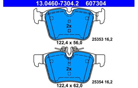Brake Pad Set, disc brake 13.0460-7304.2 ATE, Image 2