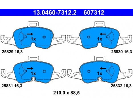 Brake Pad Set, disc brake 13.0460-7312.2 ATE