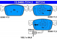 Brake Pad Set, disc brake 13.0460-7314.2 ATE