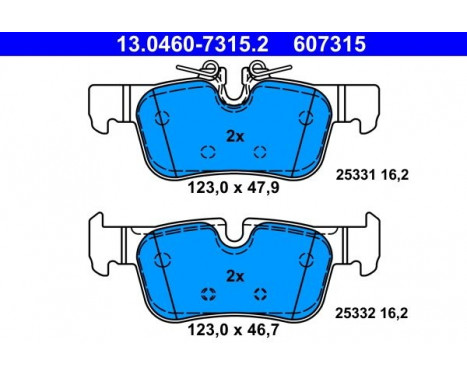 Brake Pad Set, disc brake 13.0460-7315.2 ATE, Image 2