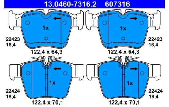 Brake Pad Set, disc brake 13.0460-7316.2 ATE