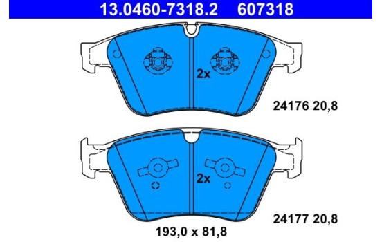 Brake Pad Set, disc brake 13.0460-7318.2 ATE