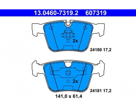 Brake Pad Set, disc brake 13.0460-7319.2 ATE, Image 2