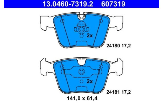 Brake Pad Set, disc brake 13.0460-7319.2 ATE, Image 2