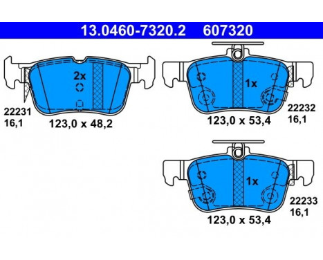 Brake Pad Set, disc brake 13.0460-7320.2 ATE