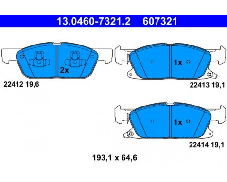 Brake Pad Set, disc brake 13.0460-7321.2 ATE