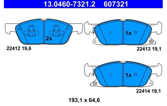 Brake Pad Set, disc brake 13.0460-7321.2 ATE