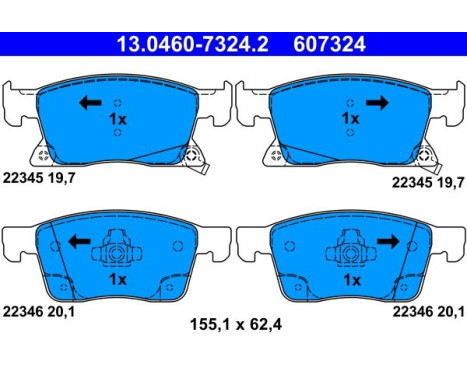 Brake Pad Set, disc brake 13.0460-7324.2 ATE