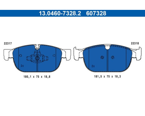 Brake Pad Set, disc brake 13.0460-7328.2 ATE, Image 2