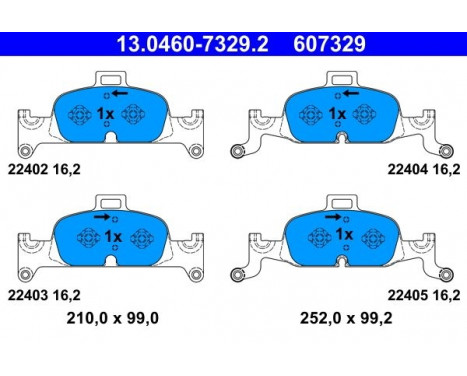Brake Pad Set, disc brake 13.0460-7329.2 ATE