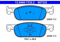 Brake pad set, disc brake 13.0460-7332.2 ATE