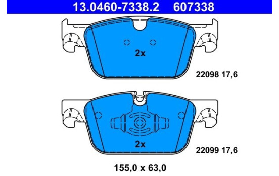 Brake Pad Set, disc brake 13.0460-7338.2 ATE, Image 2