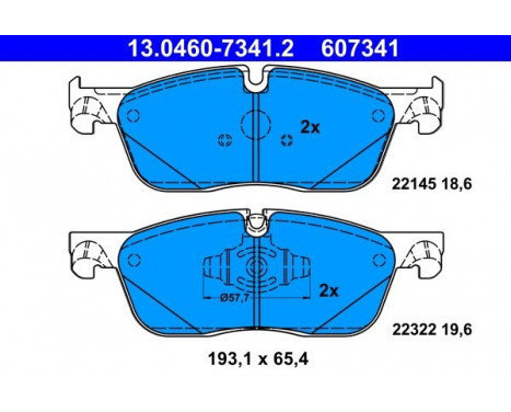 Brake Pad Set, disc brake 13.0460-7341.2 ATE