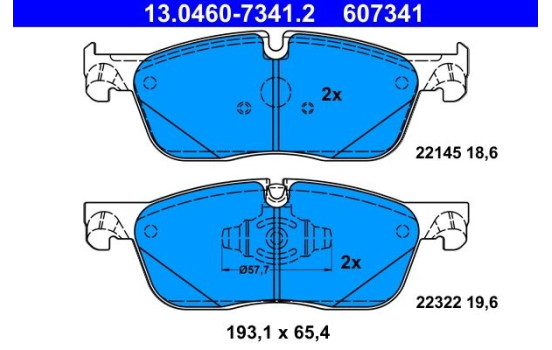 Brake Pad Set, disc brake 13.0460-7341.2 ATE