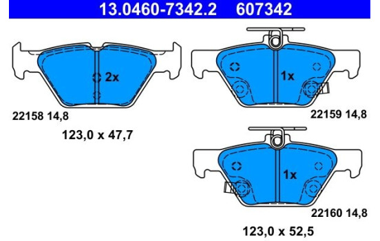 Brake Pad Set, disc brake 13.0460-7342.2 ATE