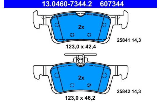 Brake Pad Set, disc brake 13.0460-7344.2 ATE