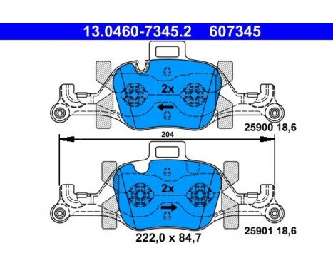 Brake Pad Set, disc brake 13.0460-7345.2 ATE