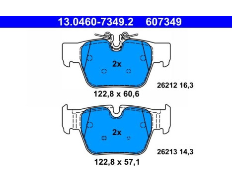 Brake pad set, disc brake 13.0460-7349.2 ATE