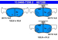 Brake pad set, disc brake 13.0460-7350.2 ATE