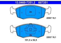 Brake pad set, disc brake 13.0460-7351.2 ATE