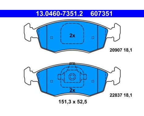 Brake pad set, disc brake 13.0460-7351.2 ATE