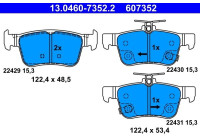 Brake pad set, disc brake 13.0460-7352.2 ATE