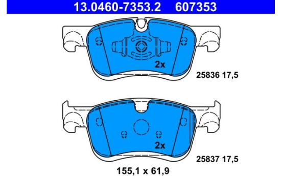Brake pad set, disc brake 13.0460-7353.2 ATE