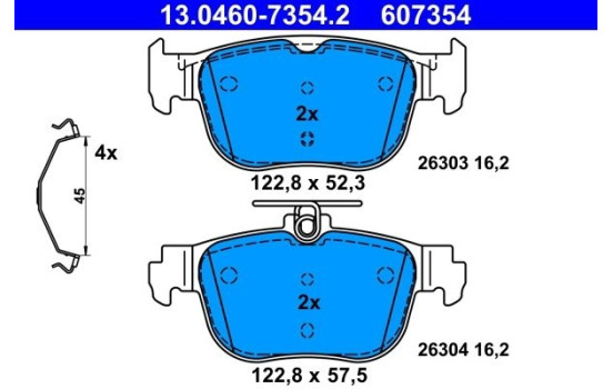 Brake pad set, disc brake 13.0460-7354.2 ATE