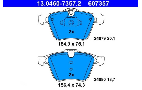 Brake pad set, disc brake 13.0460-7357.2 ATE