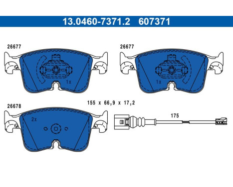 Brake pad set, disc brake 13.0460-7371.2 ATE