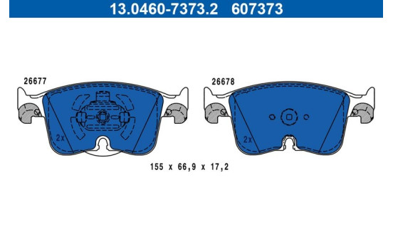 Brake pad set, disc brake 13.0460-7373.2 ATE