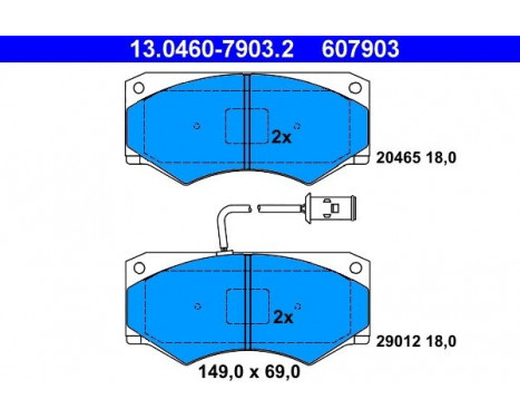 Brake Pad Set, disc brake 13.0460-7903.2 ATE