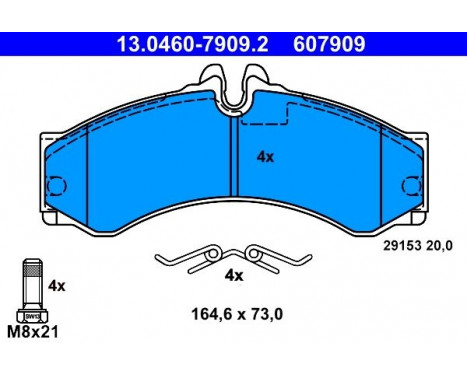 Brake Pad Set, disc brake 13.0460-7909.2 ATE, Image 2