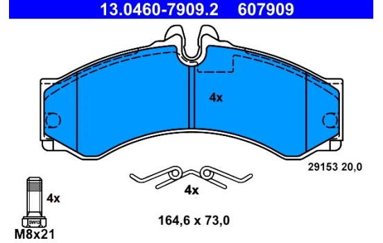 Brake Pad Set, disc brake 13.0460-7909.2 ATE, Image 2