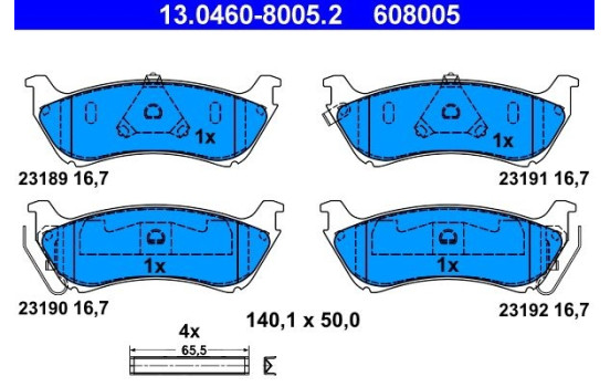 Brake Pad Set, disc brake 13.0460-8005.2 ATE