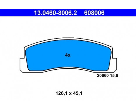 Brake Pad Set, disc brake 13.0460-8006.2 ATE, Image 2